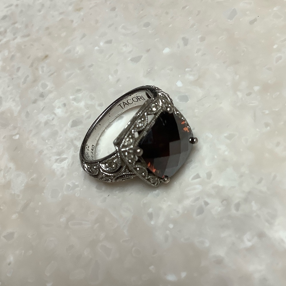 😍Tacori 925 Silver & Smokey Quartz Ring😍